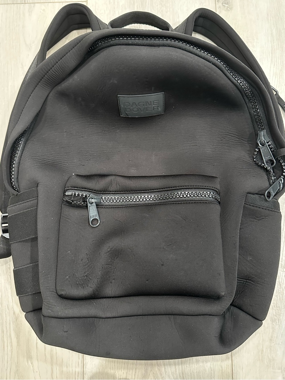 Dagne Dover Black Neoprene Backpack Travel Laptop Diaper Gym Bag